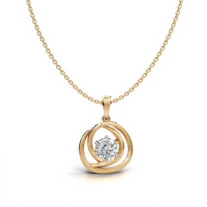 Round-cut Diamond Pendant- LWPD-0326