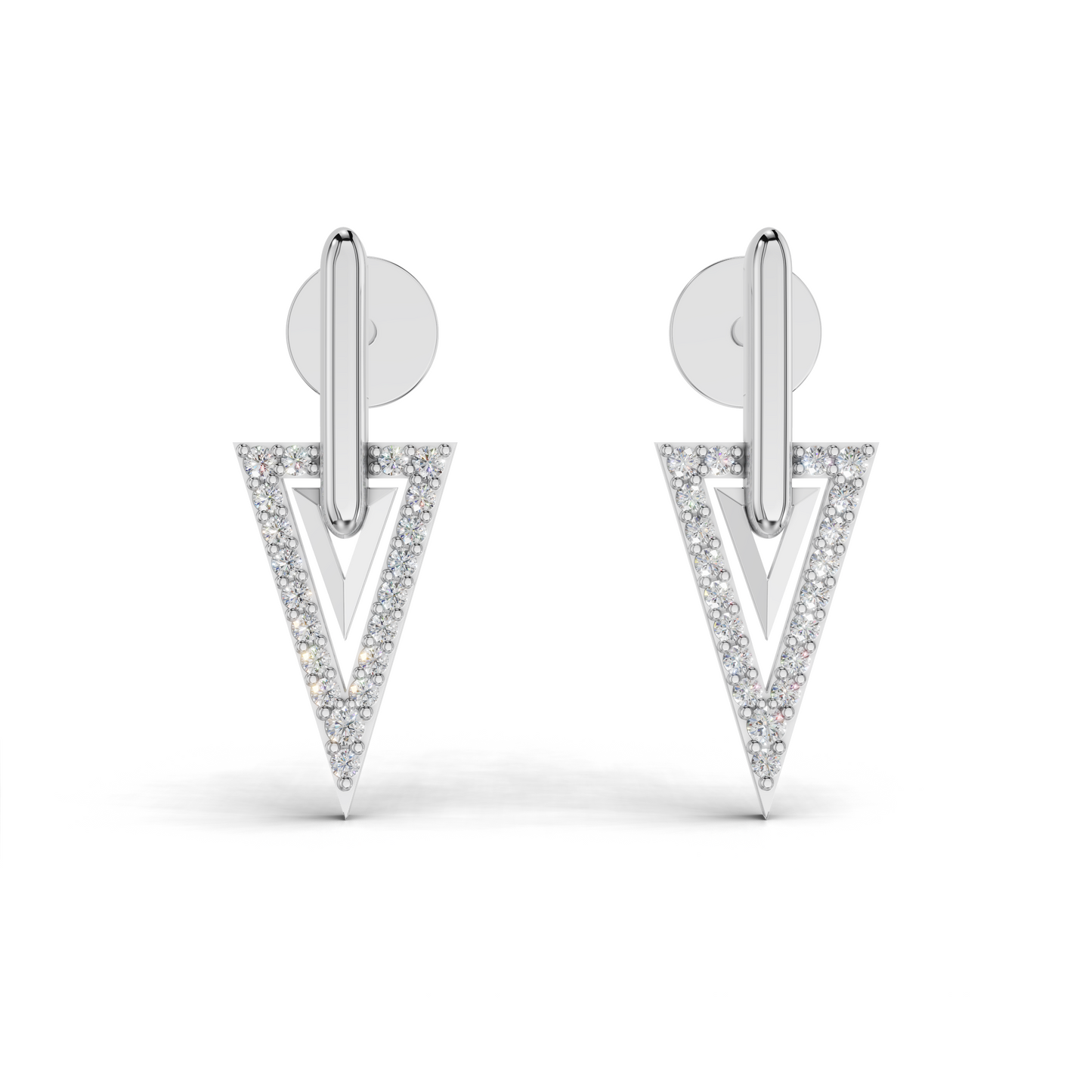 Diamond Triangle Earrings- LWPD-0329-ER