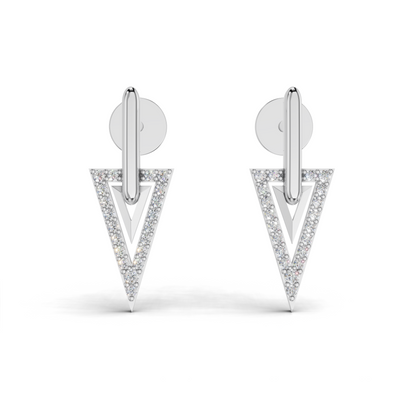 Diamond Triangle Earrings- LWPD-0329-ER
