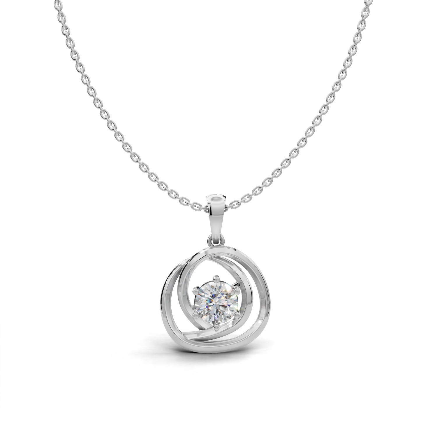 Round-cut Diamond Pendant- LWPD-0326