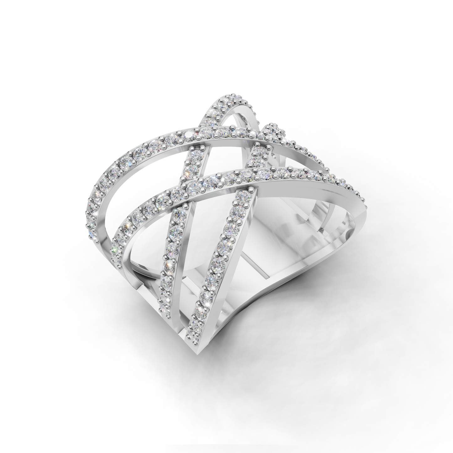 "X" design Diamond Ring - HWLR-0084