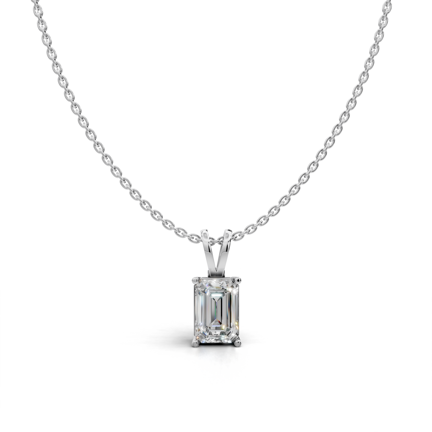 Emerald-cut Diamond Pendant - LWPD-0115