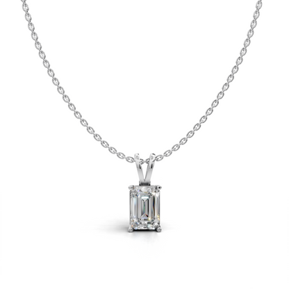 Emerald-cut Diamond Pendant - LWPD-0115