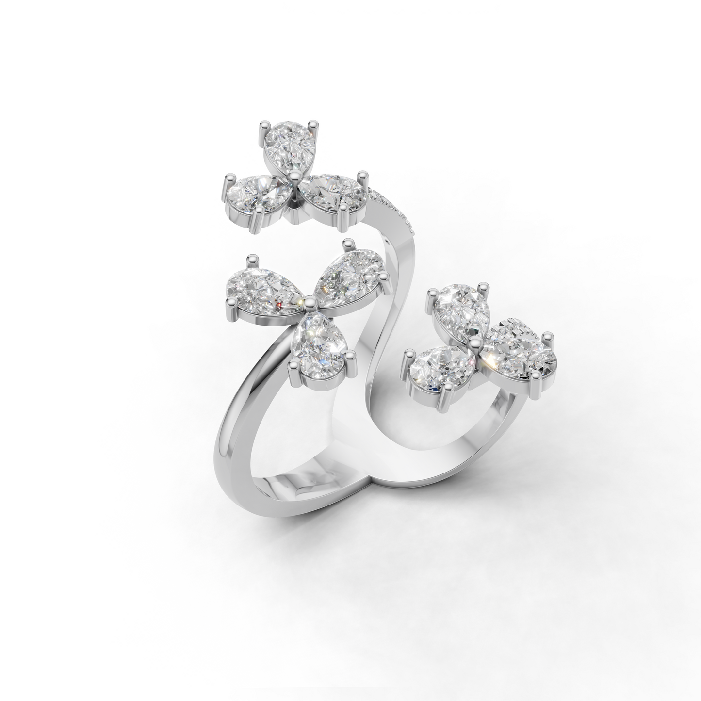 Floral swirl Diamond Ring - MWLR-0289