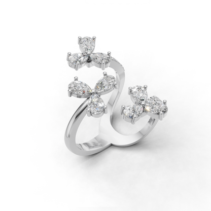 Floral swirl Diamond Ring - MWLR-0289
