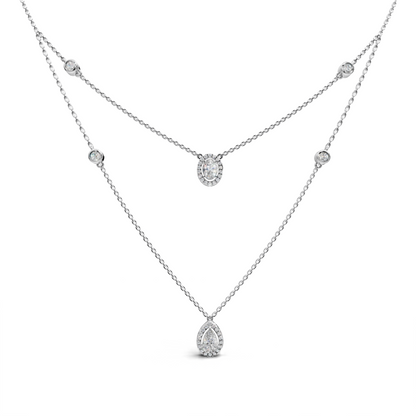 Stylish Layered Diamond Necklace - LWPD-0323