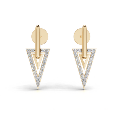 Diamond Triangle Earrings- LWPD-0329-ER