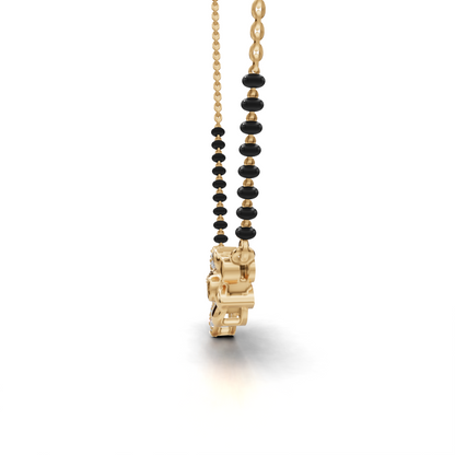 Diamond Mangalsutra Pendant - Floral Design
