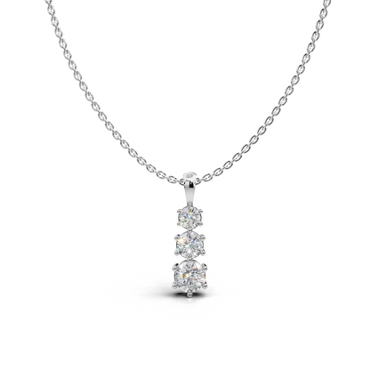 Three-Stone Diamond Pendant - LWPD-0318