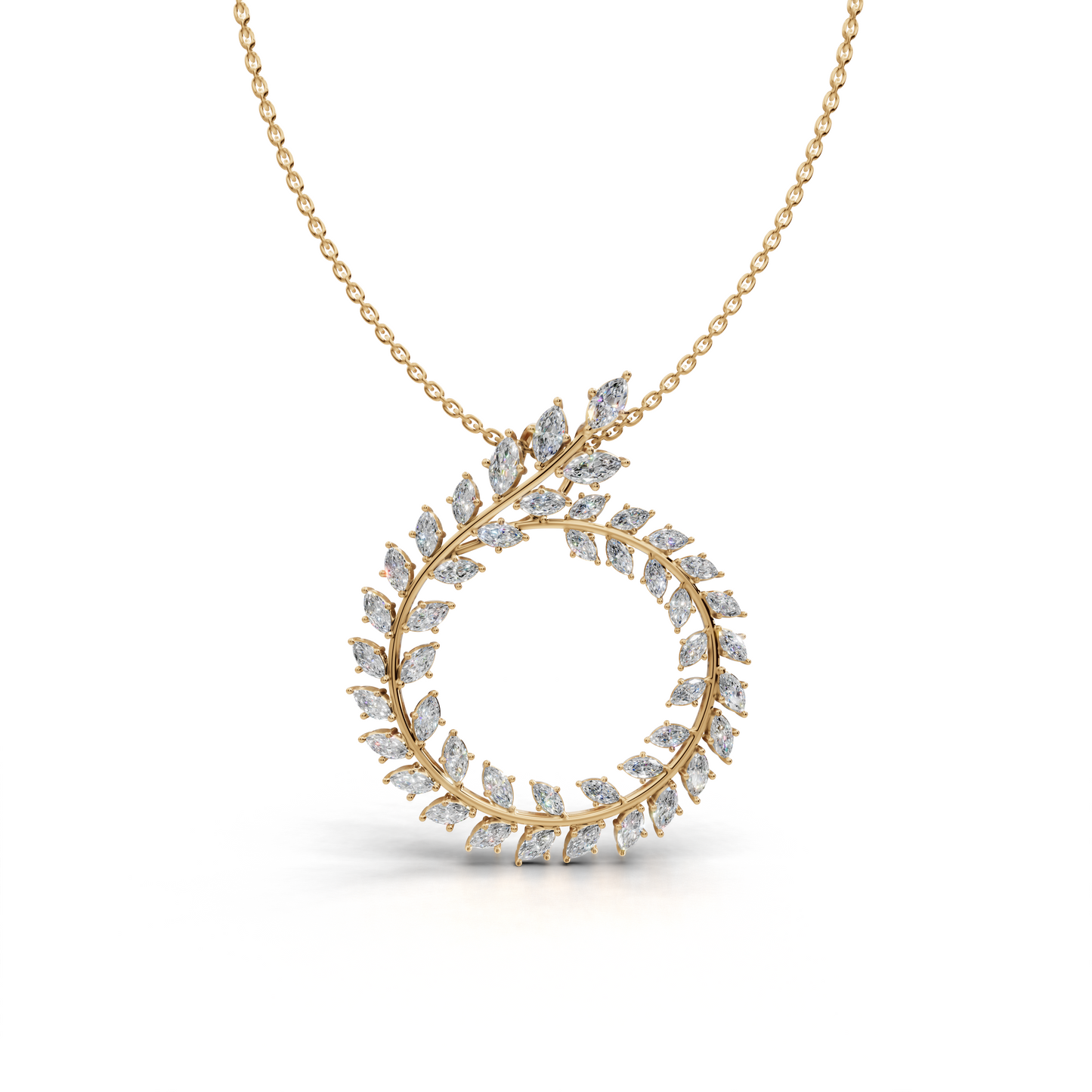 Leaf Round Pendant - HWPD-0075