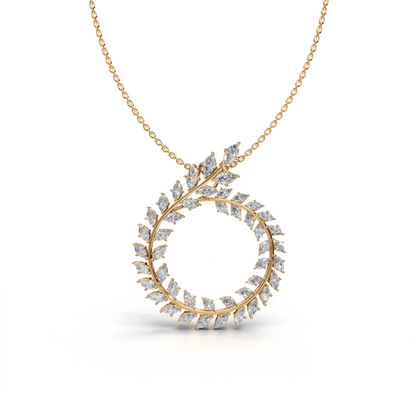 Leaf Round Pendant - HWPD-0075