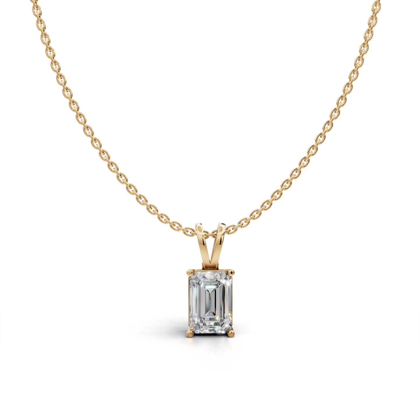 Emerald-cut Diamond Pendant - LWPD-0115